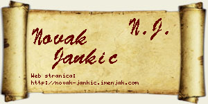 Novak Jankić vizit kartica